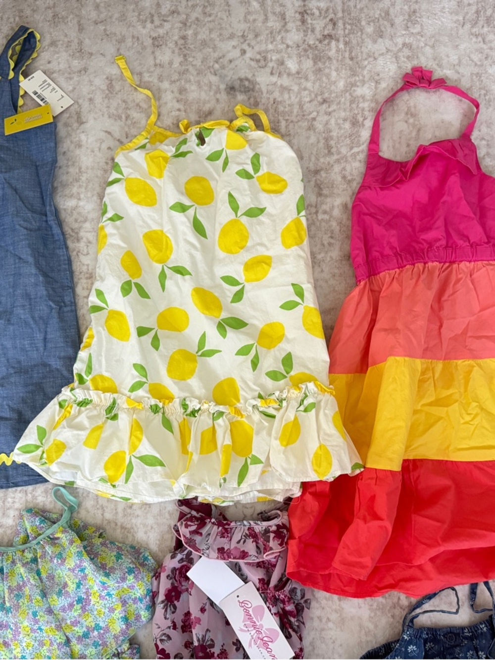 Gymboree White Lemon Print Sundress with Yellow and Green Details